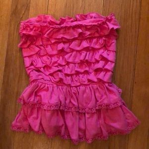 Hot Pink Abercrombie & Fitch ruffled tube top